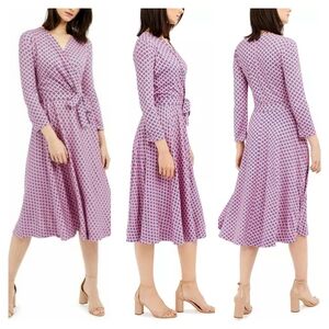 Weekend Maxmara Printed Faux Wrap Midi Dress Size XS